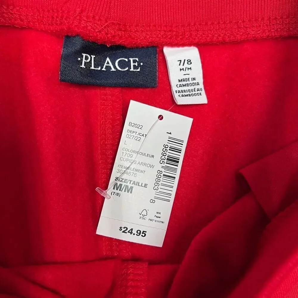 The Children's Place Fleece Jogger Pants Red Medium (7/8) NWT